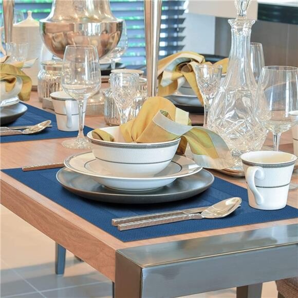 Placemats for Dining Table Set of 8 Waterproof, Woven Place Mats - Picture 2 of 14